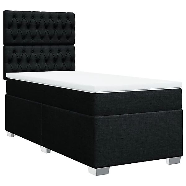 vidaXL Boxspringbett mit Matratze Schwarz 90x190 cm Stoff 3290352 günstig online kaufen