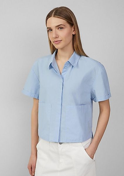s.Oliver Kurzarmbluse Bluse Verkürzte Hemdbluse im Relaxed Fit mit aufgeset günstig online kaufen