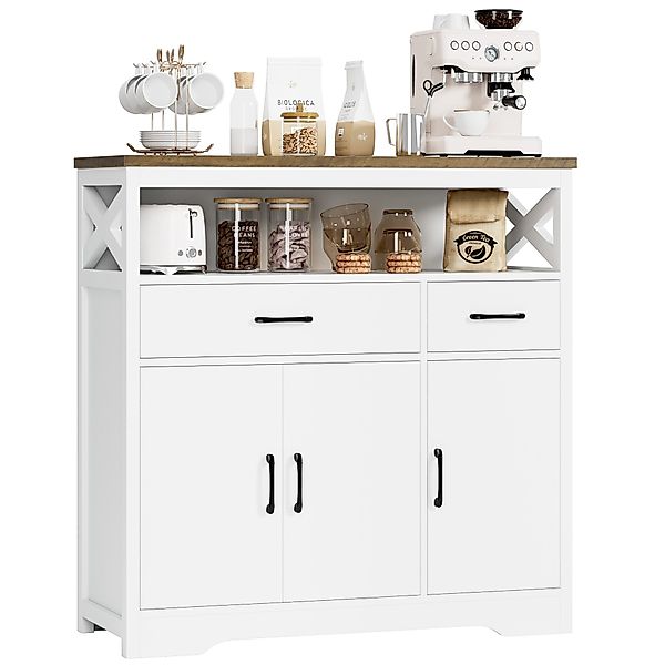 HOMECHO Sideboard, Küchenschrank mit Arbeitsplatte, 2 günstig online kaufen