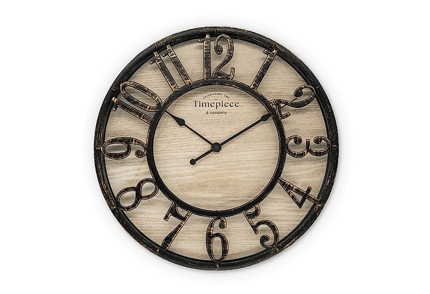 K&L Wall Art Wanduhr große Industrielle Wanduhren Vintage Holzuhr Metall Op günstig online kaufen