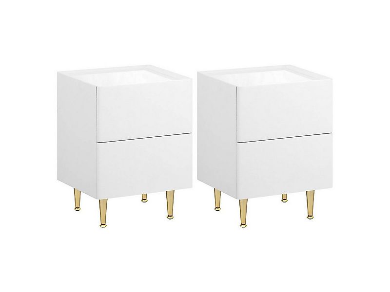 Woltu Nachttisch, mit 2 Schubladen, moderner Nachtkommode, Holz PVC+Metall günstig online kaufen