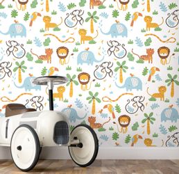 Newroom Vliestapete, Bunt Tapete Kinder Tiere günstig online kaufen