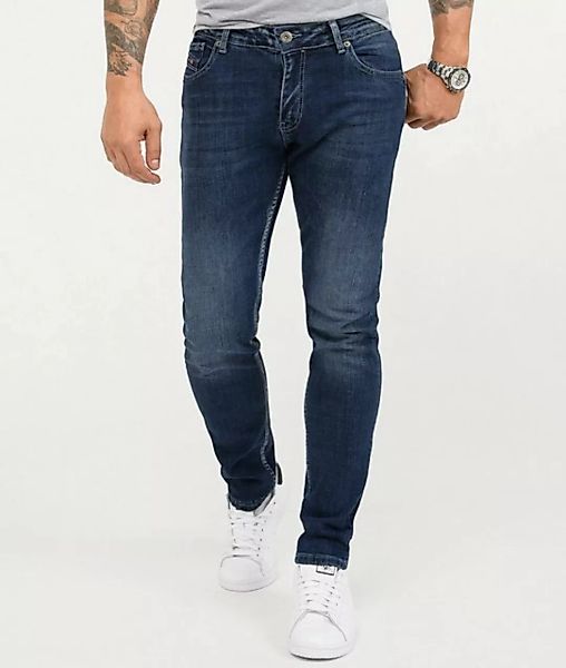 Rock Creek Slim-fit-Jeans Herren Jeans Stonewashed Blau RC-2345 günstig online kaufen