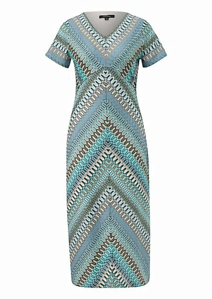 Comma Minikleid Kleid aus Strickjersey mit grafischem Muster Teilungsnaht günstig online kaufen