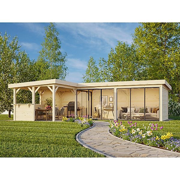 Palmako Pavillon Lenna Set 720 Slide Plus 876 x 588 cm Lackiert Weiß FSC® günstig online kaufen