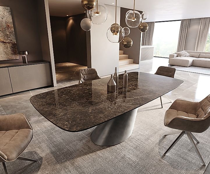 Esstisch Edge Boot 240x120 Keramik Emperador Extra Lucidato Dunkelbraun Con günstig online kaufen