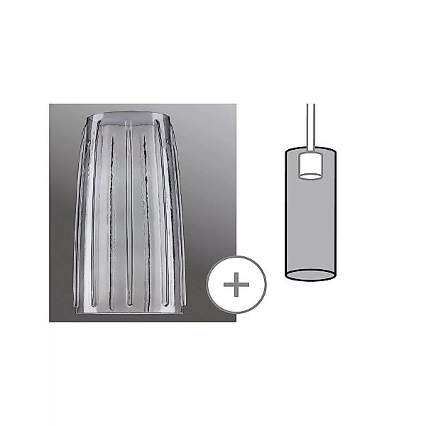 Paulmann Glasschirm Drio Ø 15,2 cm rauchgrau günstig online kaufen