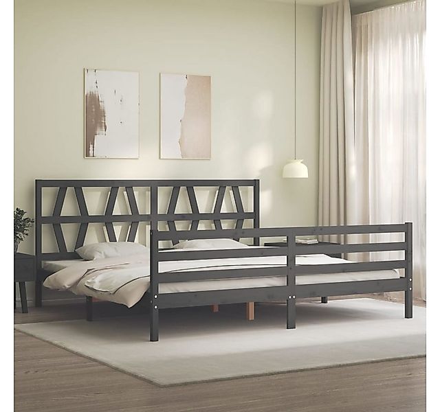 vidaXL Bett Massivholzbett mit Kopfteil Honigbraun 200x200 cm günstig online kaufen