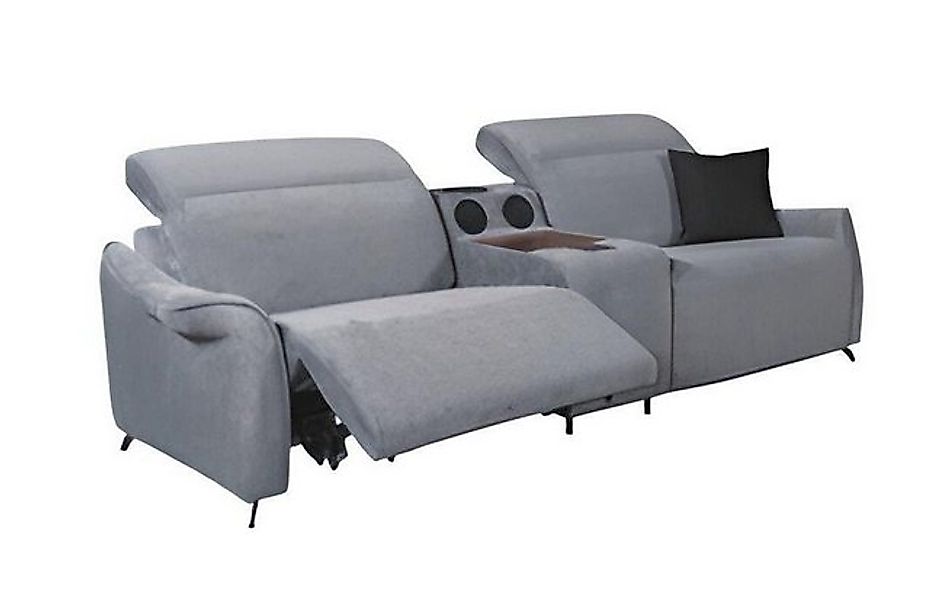 Xlmoebel 3-Sitzer Modernes 3-Sitzer Designer Sofa mit Musiksystem in Grau, günstig online kaufen