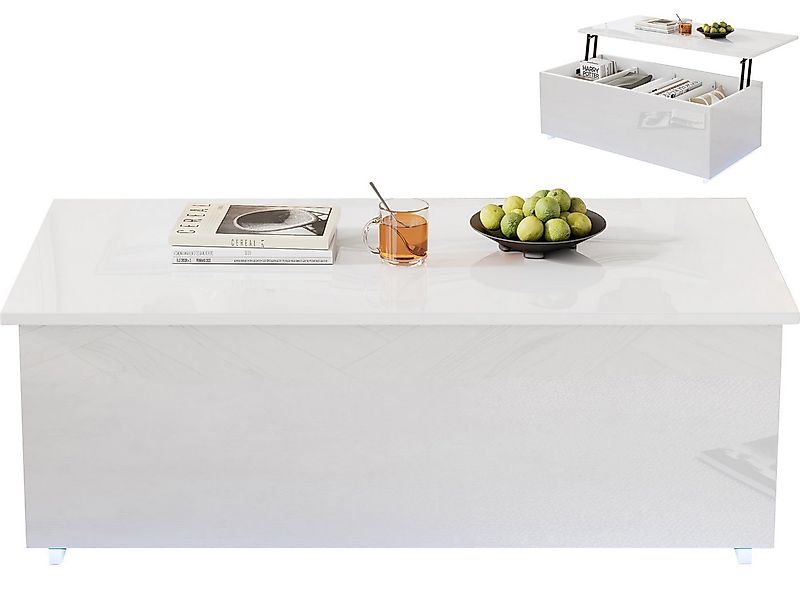 SeedWave Couchtisch Moderner Sofatisch LED Höhenverstellbarer Kaffeetisch m günstig online kaufen