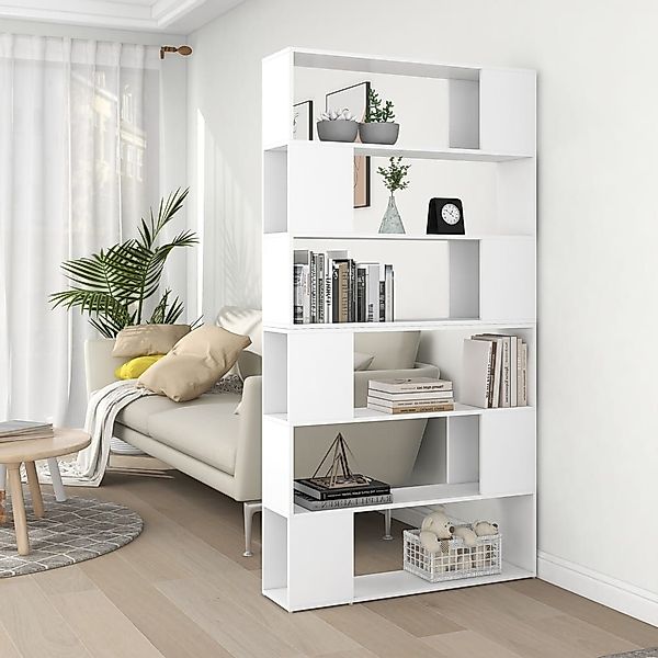 vidaXL Regal Bücherregal Raumteiler Weiß 100x24x188 günstig online kaufen