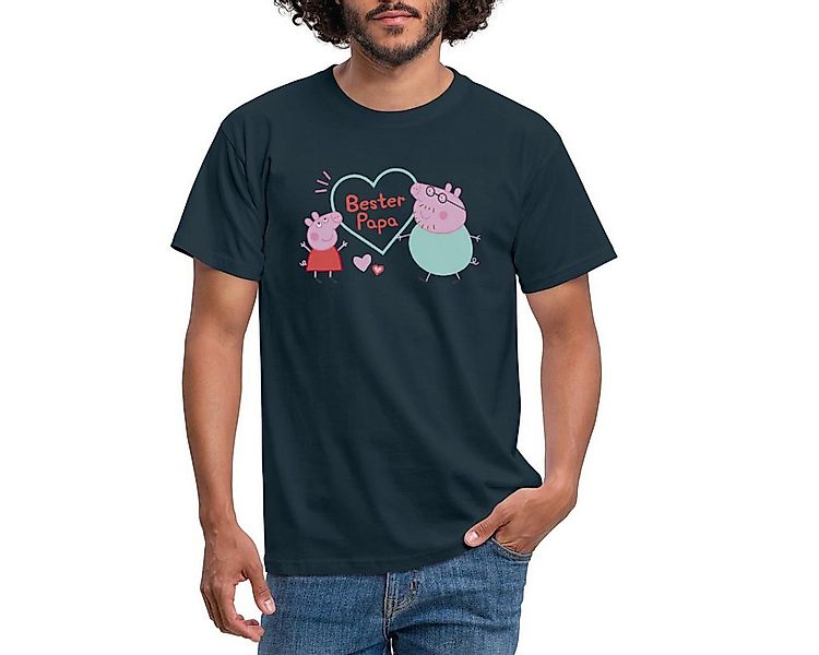 Spreadshirt T-Shirt Peppa Pig Design Bester Papa Mit Peppa & Papa Wutz Männ günstig online kaufen