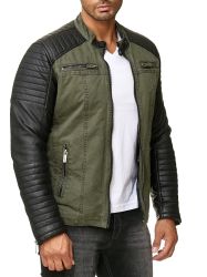 RedBridge Bikerjacke Baumwolle und Kunst-Leder Bikerjacke günstig online kaufen