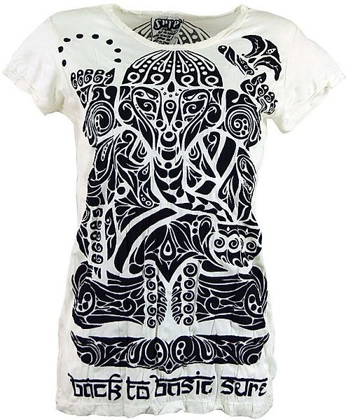 Guru-Shop T-Shirt Sure T-Shirt tribal Ganesh - weiß Goa Style, alternative günstig online kaufen