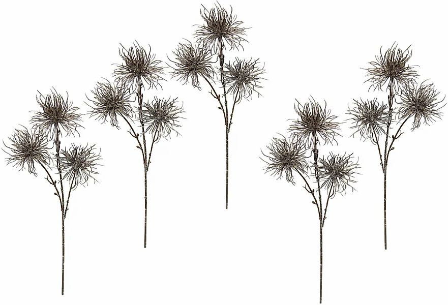 I.GE.A. Kunstblume "Distel", Metallic-Distelzweig, Kunstzweige, 5er Set günstig online kaufen