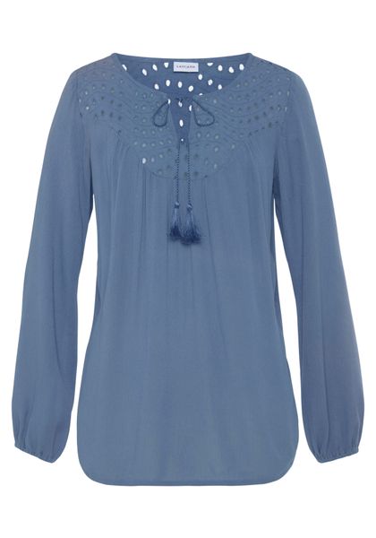 LASCANA Crepebluse mit Lochstickerei, Damenbluse, lockere günstig online kaufen
