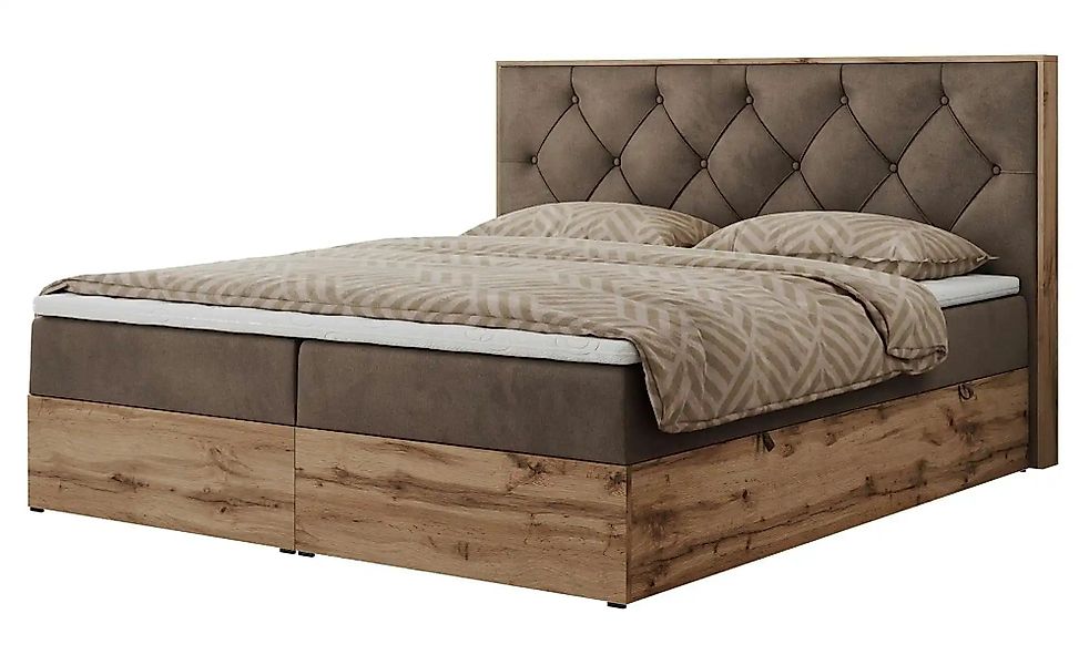 Boxbett mit Bettkasten Veneto ¦ braun ¦ Maße (cm): B: 208 H: 115 Betten > K günstig online kaufen