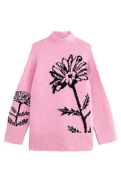 Next Strickpullover Pullover mit Stehkragen, Blumen-Grafikprint (1-tlg) günstig online kaufen