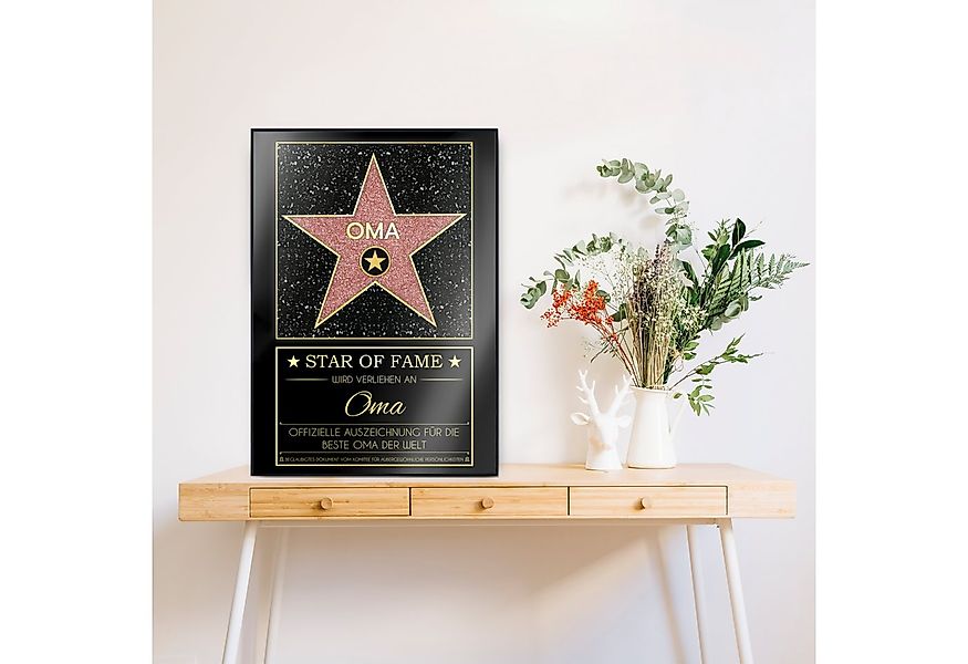 Tigerlino Poster Oma Hollywood Stern Walk of Fame Urkunde Geburtstag Gesche günstig online kaufen