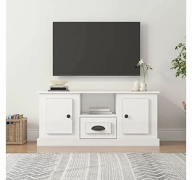 furnicato TV-Schrank Hochglanz-Weiß 100x35,5x45 cm Holzwerkstoff günstig online kaufen