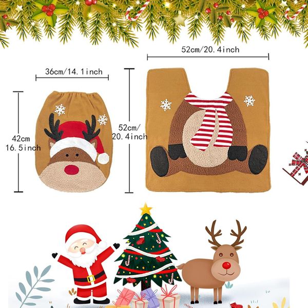 Coonoor WC-Deckelbezug 2 StückeToilettensitzbezug Weihnachten Teppich günstig online kaufen