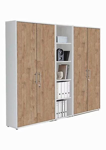 BMG Möbel Aktenschrank Office Edtion (Set 10 Weiß/ Gold Harbor Oak, Bürosch günstig online kaufen