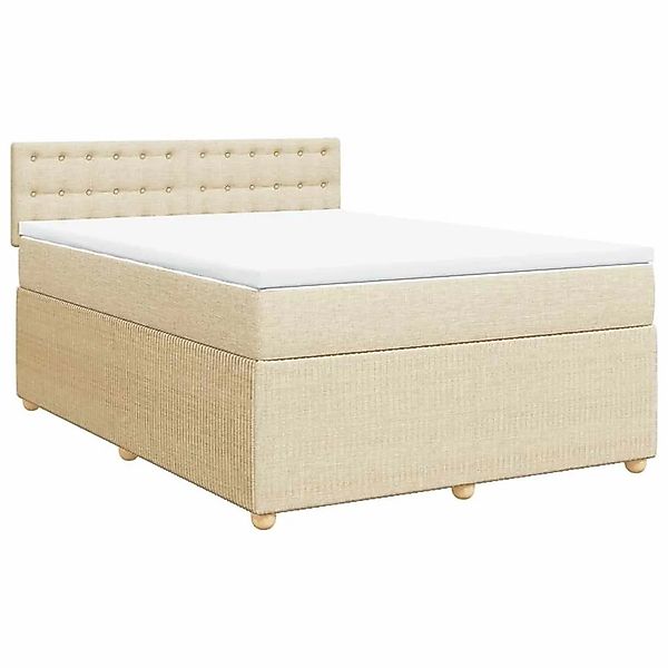 vidaXL Boxspringbett mit Matratze Creme 160x200 cm Stoff 3289826 günstig online kaufen