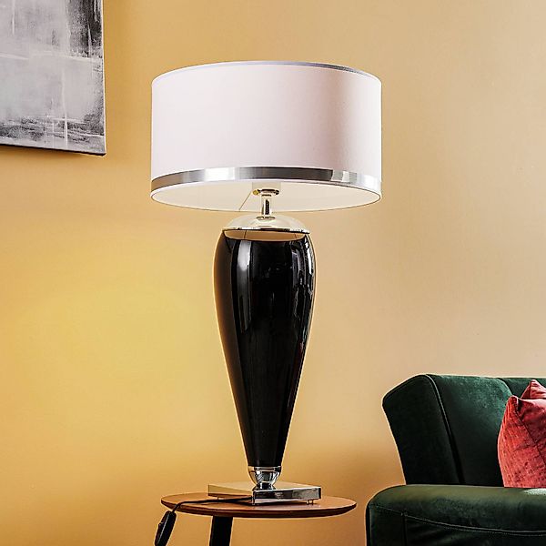 Tischleuchte Lund in Weiß und Schwarz, Höhe 70 cm günstig online kaufen