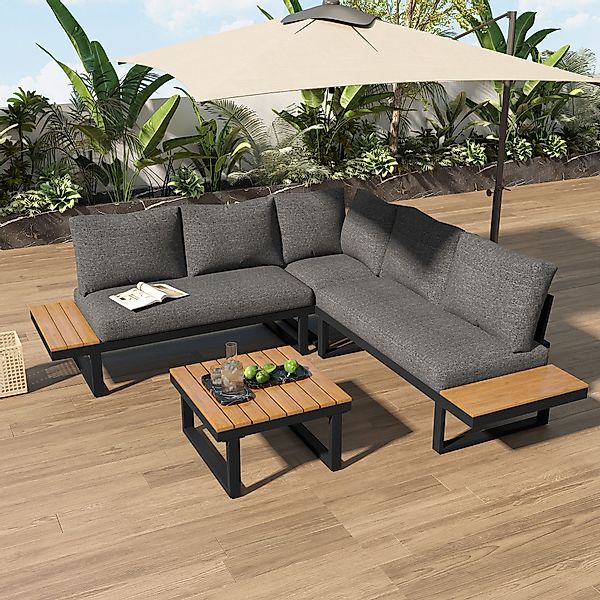Ulife Gartenlounge-Set 5-Sitzer Gartenmöbel mit 5-Winkel-verstellbare günstig online kaufen