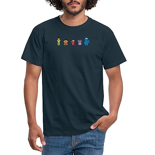 Spreadshirt T-Shirt Sesamstraße Pixel Charaktere Männer günstig online kaufen