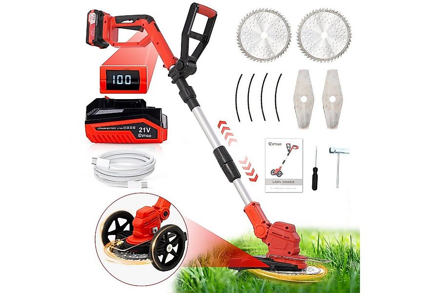 OUTIGO Akku-Freischneider Akku-Rasentrimmer mit 4000mAh 21V Akku, Verstellb günstig online kaufen