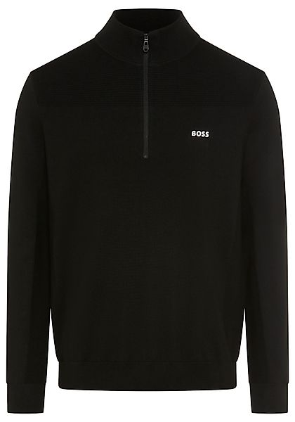 BOSS GREEN Strickpullover Stehkragen mit Reißverschluss, günstig online kaufen