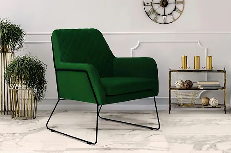 Home affaire Sessel »Olo Cocktailsessel« mit Karo-Prägung im Rückenteil und günstig online kaufen