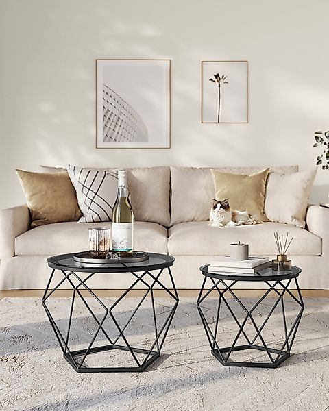 VASAGLE Couchtisch (2er Set), Beistelltisch, abnehmbare günstig online kaufen