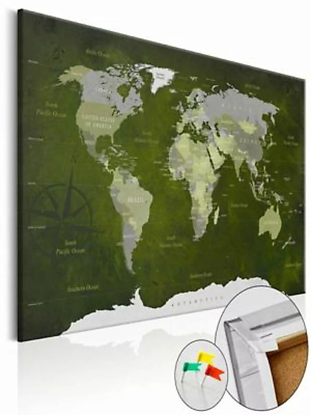 artgeist Pinnwand Bild Malachite World [Cork Map] grün/grau Gr. 90 x 60 günstig online kaufen