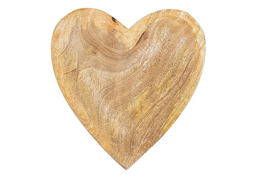 Levandeo® Dekoteller, Deko-Teller Herz 26cm Mangoholz Holzteller Holzschale günstig online kaufen