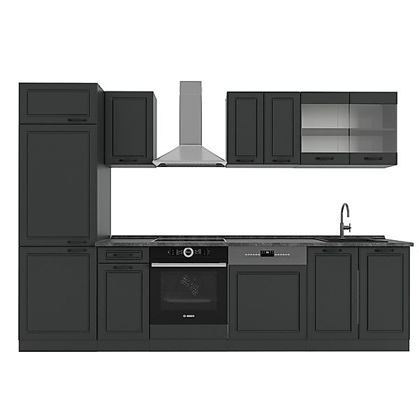 Vicco R-Line Küchenzeile Anthrazit Landhaus/Anthrazit 300 cm AP Marmor ohne günstig online kaufen