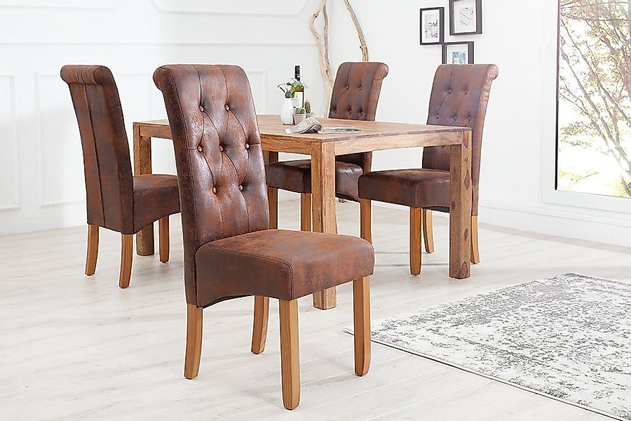 riess-ambiente Esszimmerstuhl CASA vintage braun, Esszimmer · Microfaser · günstig online kaufen