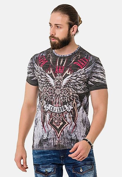 Cipo & Baxx T-Shirt T-Shirt mit Laserdruck günstig online kaufen