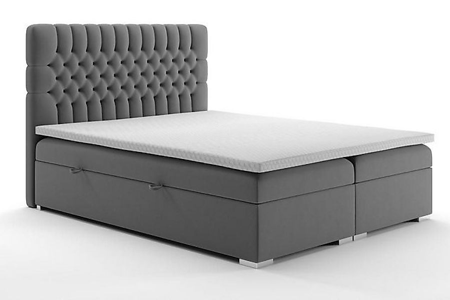 Xlmoebel Boxspringbett Hotel-Doppel-Boxspringbett mit Chesterfield-Design u günstig online kaufen