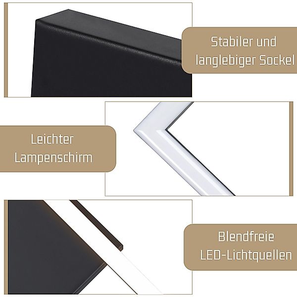 Nettlife LED Deckenleuchte Schwarz Eckig 12/20/24W günstig online kaufen