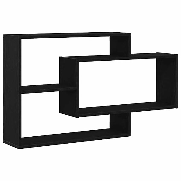 vidaXL Wandregal Eiche Schwarz 104x20x58,5 cm Holzwerkstoff 862418 günstig online kaufen