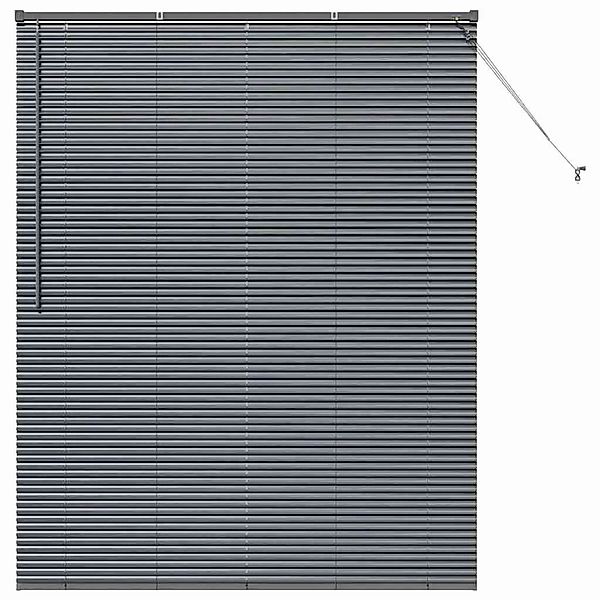 vidaXL Balkenjalousien mit Vorhängen Dunkelgrau 175 x 140 cm Aluminium 4200 günstig online kaufen