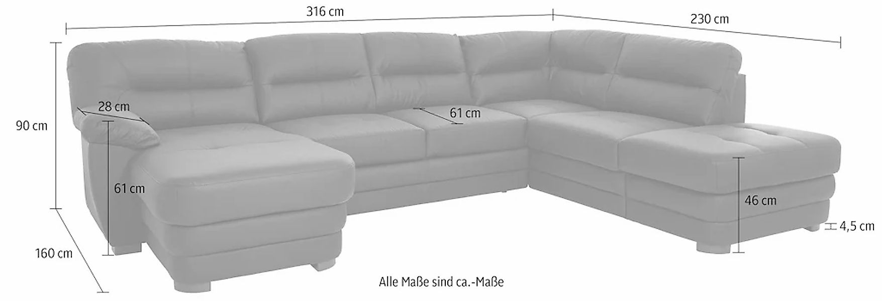 COTTA Polstergarnitur "Royale U-Form" Set, Set bestehend aus: Wohnlandschaf günstig online kaufen