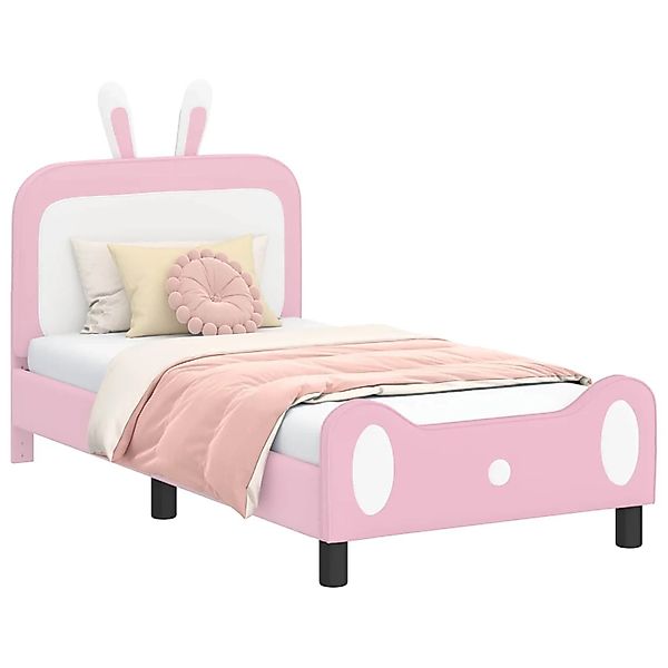vidaXL Kinderbettgestell mit Kopfteil Rosa 80 x 160 cm PU 42011087 günstig online kaufen