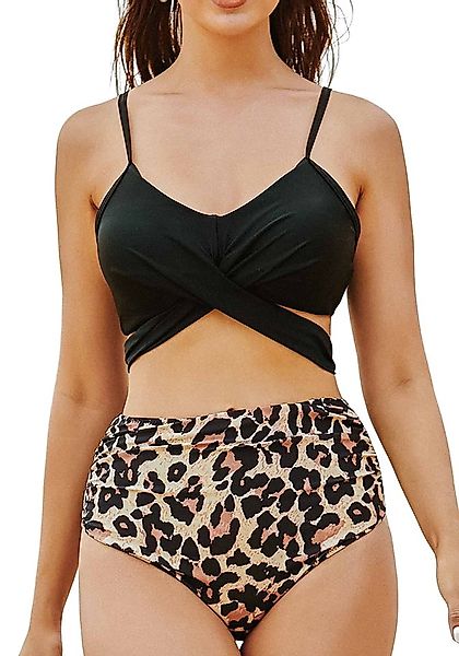 Lovolotti Push-Up-Bikini Damen Highwaist BIKINI SET-202239 Leopard Ohne Büg günstig online kaufen