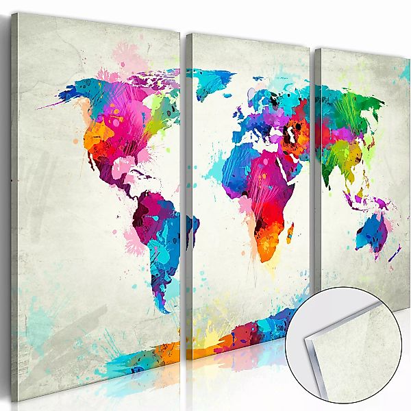 Acrylglasbild - World Map: An Explosion Of Colours [glass] günstig online kaufen