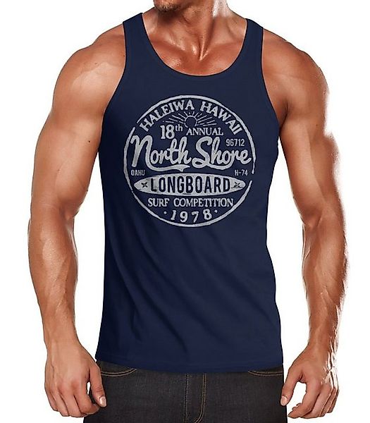 Neverless Tanktop Herren Tank-Top North Shore Longboard Retro Surf Motiv We günstig online kaufen