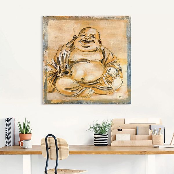 Artland Wandbild »Fröhlicher Buddha I«, Religion, (1 St.), als Leinwandbild günstig online kaufen