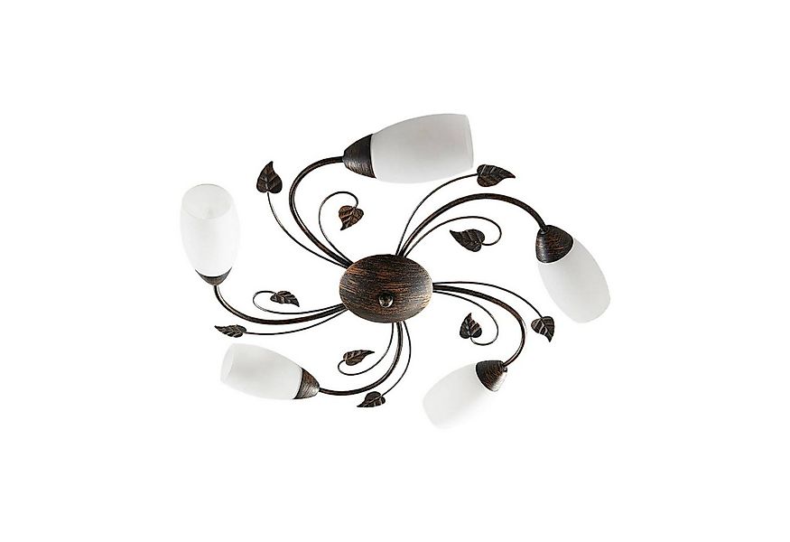 Lindby Deckenleuchten Stefania, Metall, Braun IP20, 5 x 5 W LED günstig online kaufen